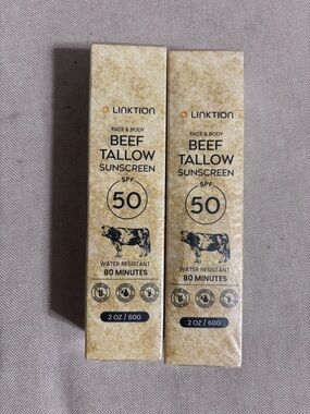 Linktion Beef Tallow Sunscreen SPF 50 - Natural Tan Packaging exp 7/28